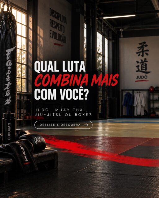A escolha da sua luta começa com uma pergunta: o que você gostaria de aprender? 🥋🥊Todas exigem técnica, atenção e prática. Você não precisa ter um “perfil ideal” para começar: experimentar ajuda a descobrir com qual treino se identifica.Deslize o carrossel e conte: qual delas despertou sua curiosidade? Vem conhecer a Budokan! 🔥