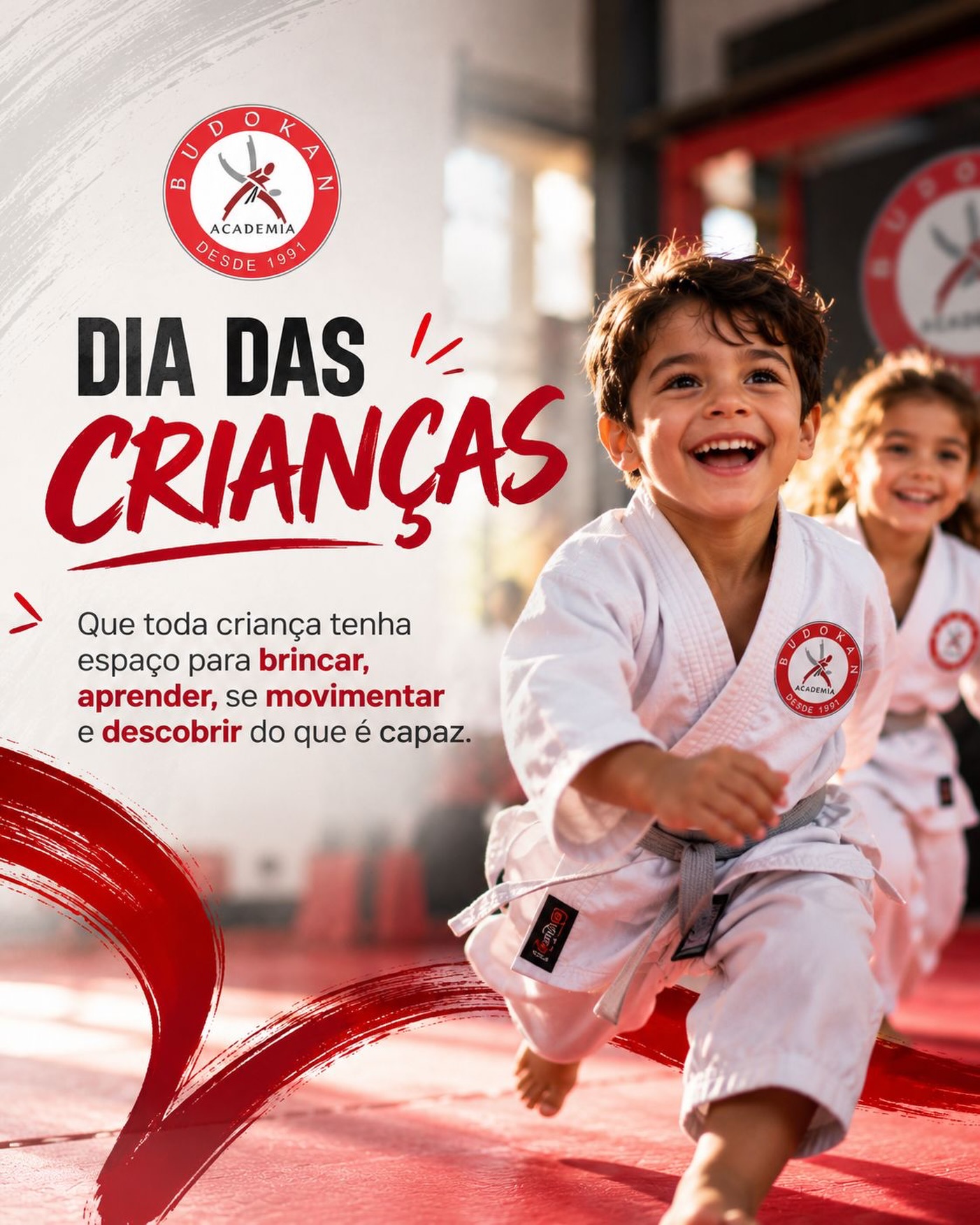 🥋 Antes de formar campeões, ajudamos a construir infâncias felizes!Cada movimento é uma descoberta. Cada desafio, uma oportunidade de aprender. E cada conquista, um motivo para sorrir! ❤️Na Budokan, acreditamos que o esporte vai muito além das técnicas: ele ensina respeito, confiança, amizade e superação, sempre respeitando o tempo de cada criança.✨ Que a infância seja repleta de movimento, diversão e sonhos!Feliz Dia das Crianças! 🎉#DiaDasCrianças #AcademiaBudokan #ArtesMarciais #InfânciaAtiva